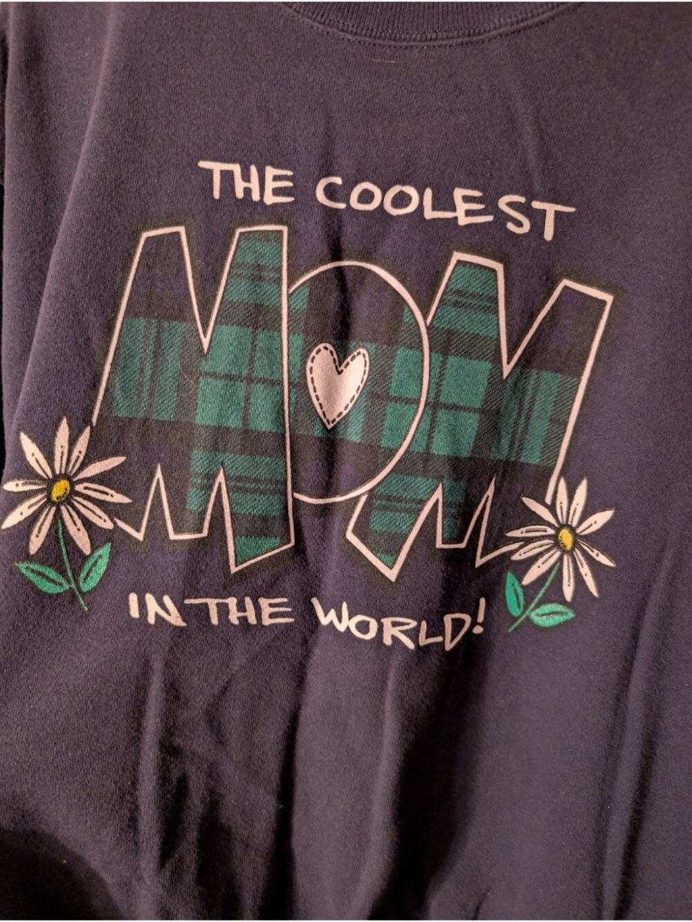 Vintage Lee Sweatshirt Womens Large Blue The Coolest Mom In The World Crewneck L - Picture 3 of 7